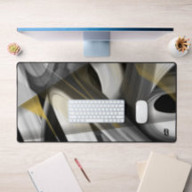 Desk Mat Trend Abstrakt Art Black White Guld