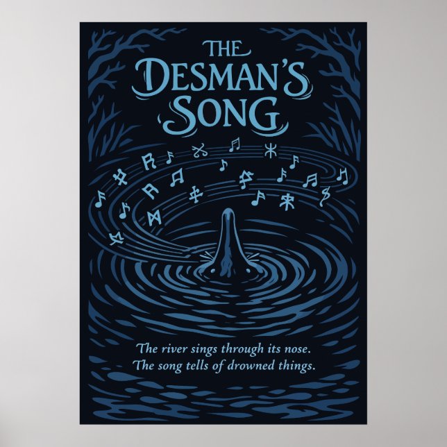 Desmansång Flodillustration Poster (Framsidan)