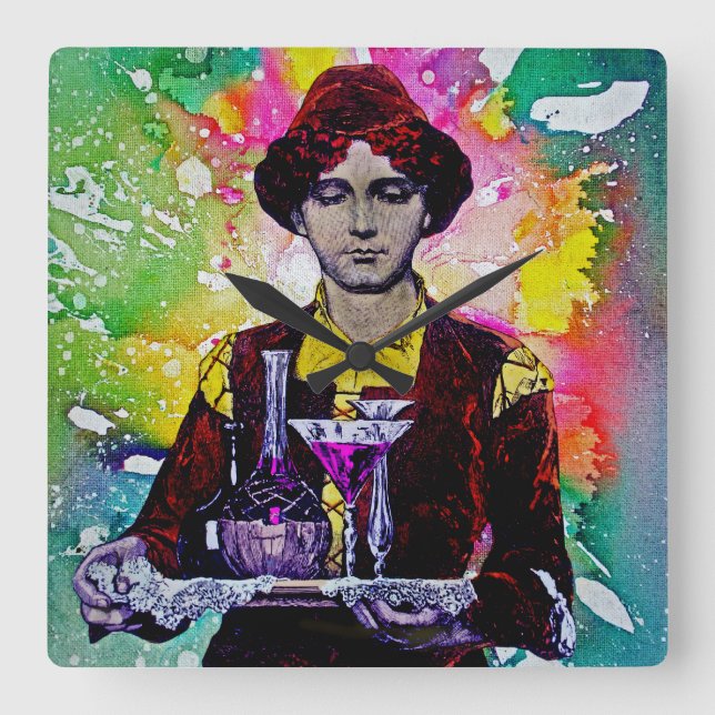 Desmond av Michael Moffa Fyrkantig Klocka (Framsida)