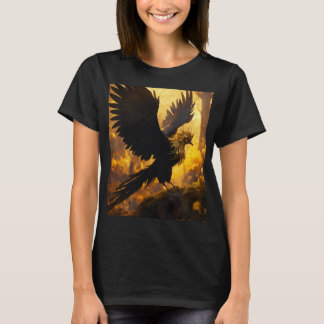 Desolat Magic Black & Golden Phoenix Tee" T Shirt