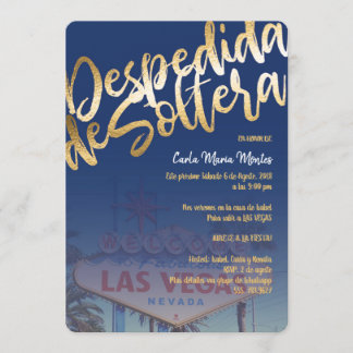 Despedida de Soltera-inbjudan Las Vegas FauxGold Inbjudningar
