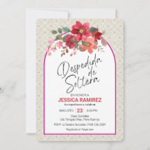 Despedida de Soltera Invacion Flores de Otoño