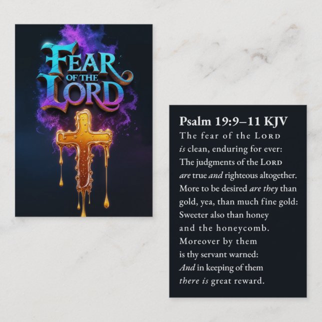Desperate Darkwave | Psalm 19:9–11 KJV Förvaringsb Visitkort (Fram/baksida)