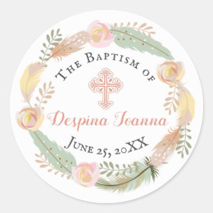 Despina Baptism Sticker Runt Klistermärke
