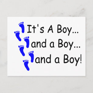 Dess A Boy Baby Triplets Vykort