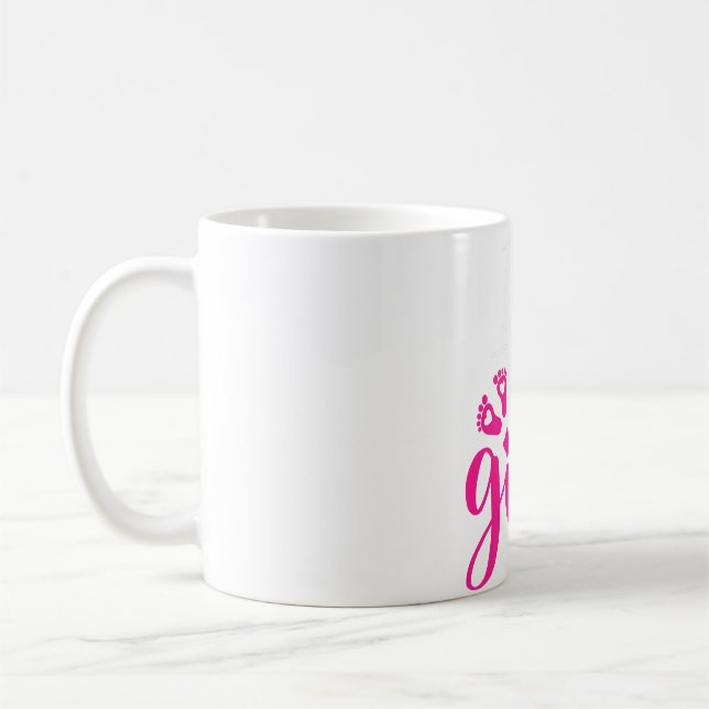 Dess A Girl Gender Reveal Family baby-del Kaffemugg (Vänster)