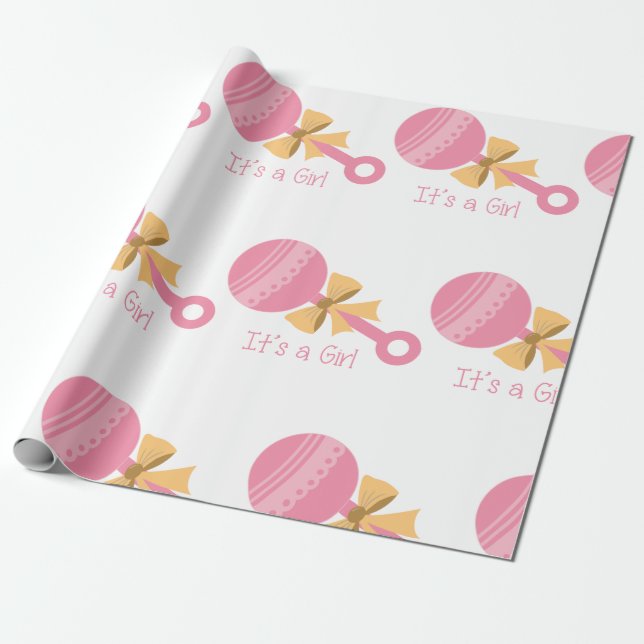 Dess A Girl Rattle Presentpapper (Utrullad)