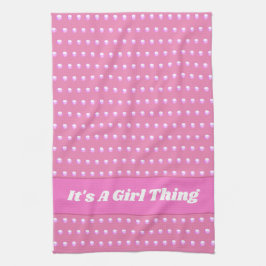 Dess A Girl Sak Rosa Bright Polka dots Girly Kökshandduk