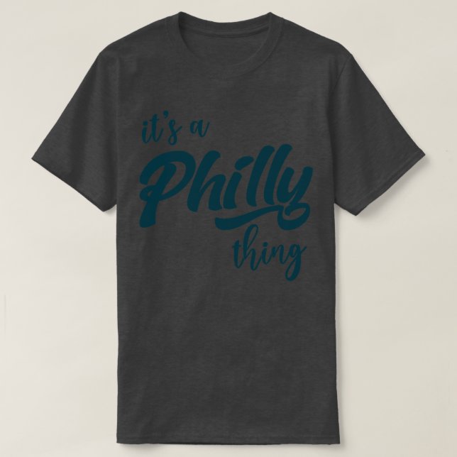 Dess A Philly Typography Midnight-Grönt T Shirt (Design framsida)