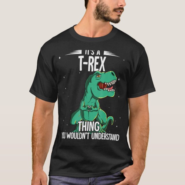 Dess A T-rex Sak T-rex T Shirt (Framsida)