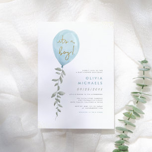 Dess barnskor från Boy Eucalyptus Greenery Balloon Inbjudningar