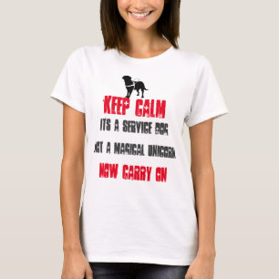 Dess behållalugn en tjänste- hund t-shirt