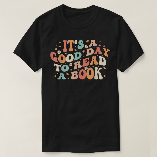 Dess Bra-dag: Bok Retro Cute Bibliotek Readi T Shirt (Design framsida)