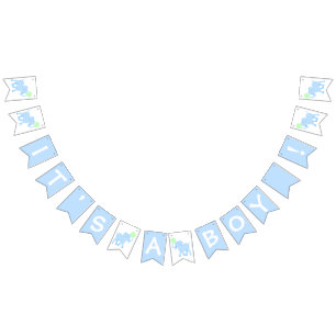 Dess elefant för baby shower för blåttcirkus vimplar