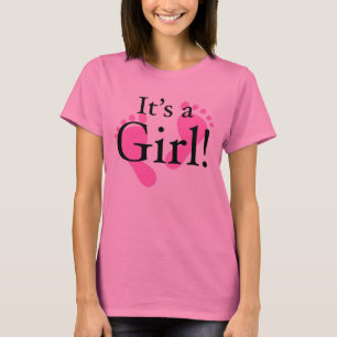 Dess en flicka - baby som är nyfödd, baby shower tee shirt