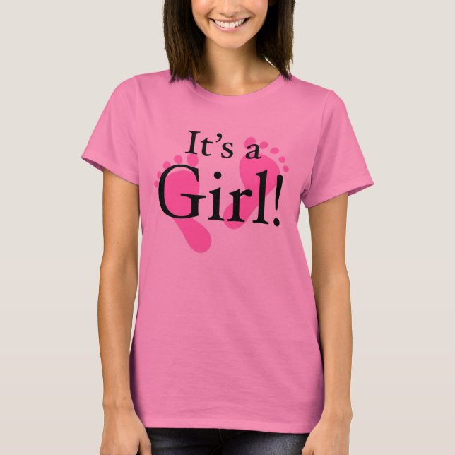 Dess en flicka - baby som är nyfödd, baby shower tee shirt (Framsida)