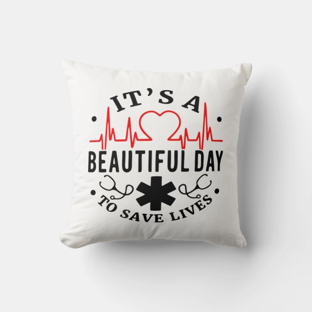 Dess en härlig dag som sparar liv kudde (Framsida)