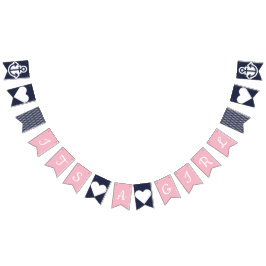 Dess en nautisk Bunting för flicka Vimplar