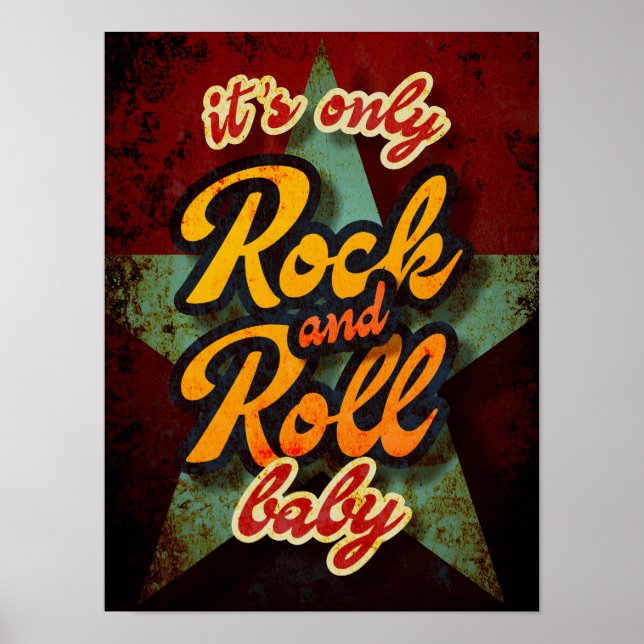 Dess enda typografi över Rock and roll Baby Poster (Framsidan)