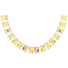 Dess ett baner för flickasolrosbaby shower vimplar