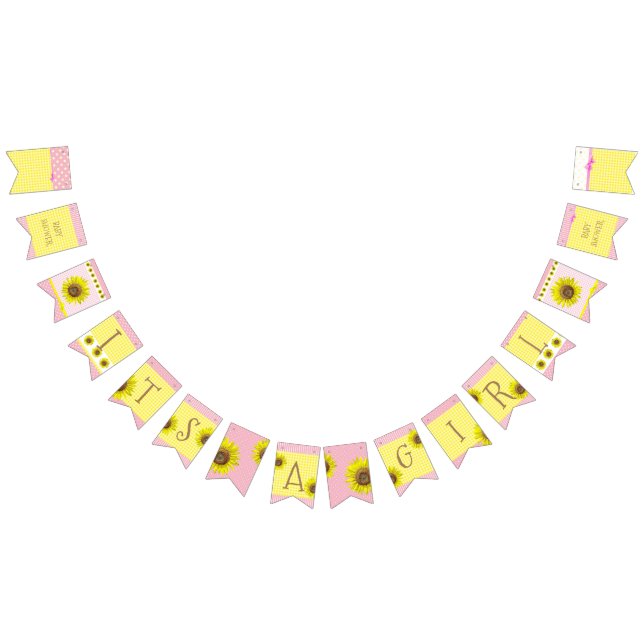 Dess ett baner för flickasolrosbaby shower vimplar (Alla)