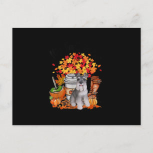 dess fall i schnauzer hund halloween thanksgiving meddelande vykort