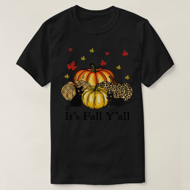 Dess fall i Svarta katter Thanksgiving Lusnyj T Shirt (Design framsida)