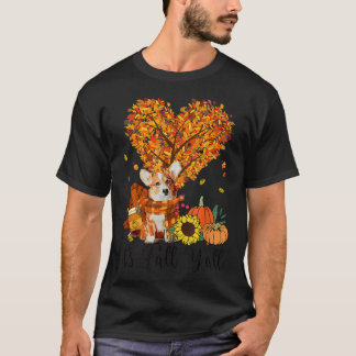 Dess Fall Yall Corgi Hundälskares Thanksgiving Hal T Shirt