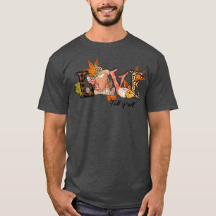 Dess Fall Yall Cute Kärlek Gnomes Pumpkin Höst löv T Shirt