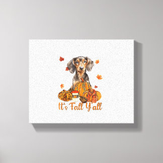 Dess Fall Y'all Dachshund Hund Fall Scarf Autumn P Canvastryck