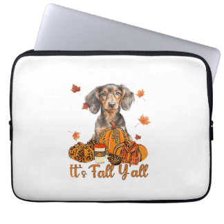 Dess Fall Y'all Dachshund Hund Fall Scarf Autumn P Laptop Fodral