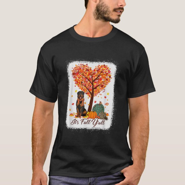Dess Fall YAll Funny Rottweiler Fall Autumn Hund L T Shirt (Framsida)