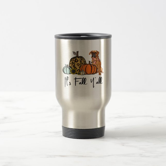 Dess Fall Yall Pumpkin Boxer Hund Halloween Gift Resemugg (Center)