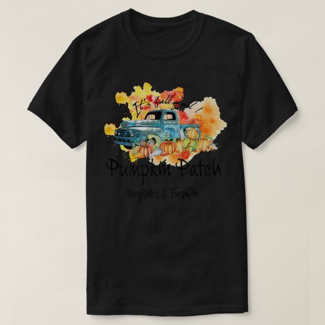 Dess fall Yall Pumpkins Patch Maple Farm Lastbil A T Shirt (Design framsida)