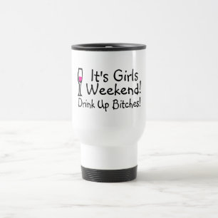 Dess flickahelg som drickas upp vin resemugg
