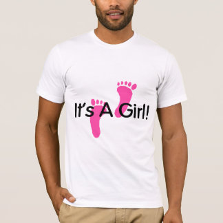Dess fotspår för en flickarosa t-shirt