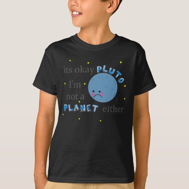 dess godkännande pluto i svart tee shirt (Framsida)
