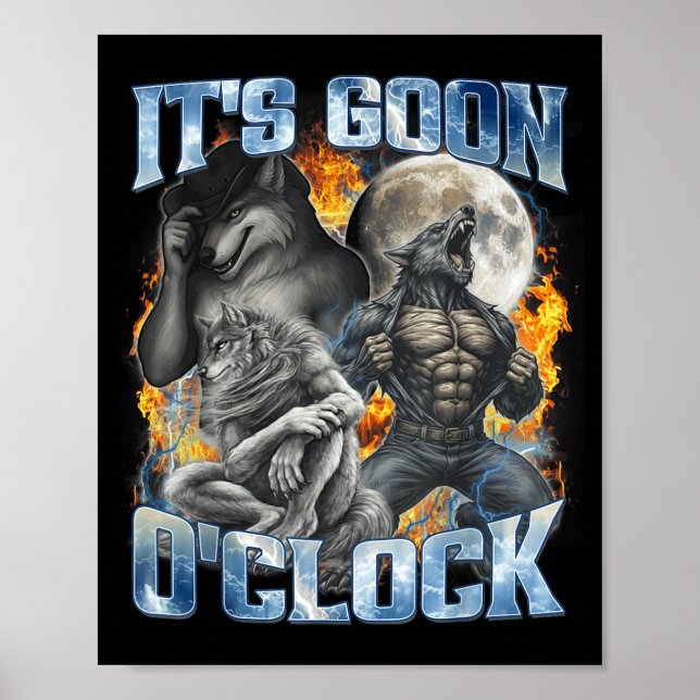 Dess Goon Klockan Cool Rolig Alpha Varg Varulv Mem Poster (Framsidan)