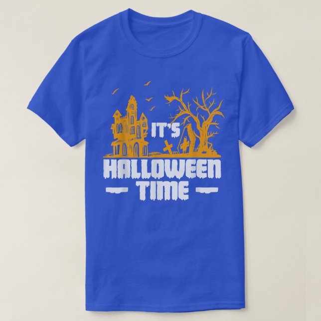 Dess Halloween-tid hemsökt House Castle Ghost T Shirt (Design framsida)
