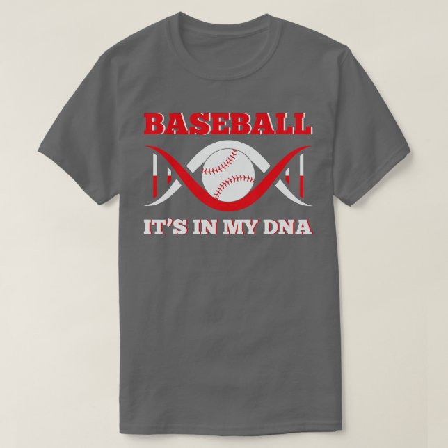 Dess i min DNA-baskerapparat Funny Baseball Fing T Shirt (Design framsida)
