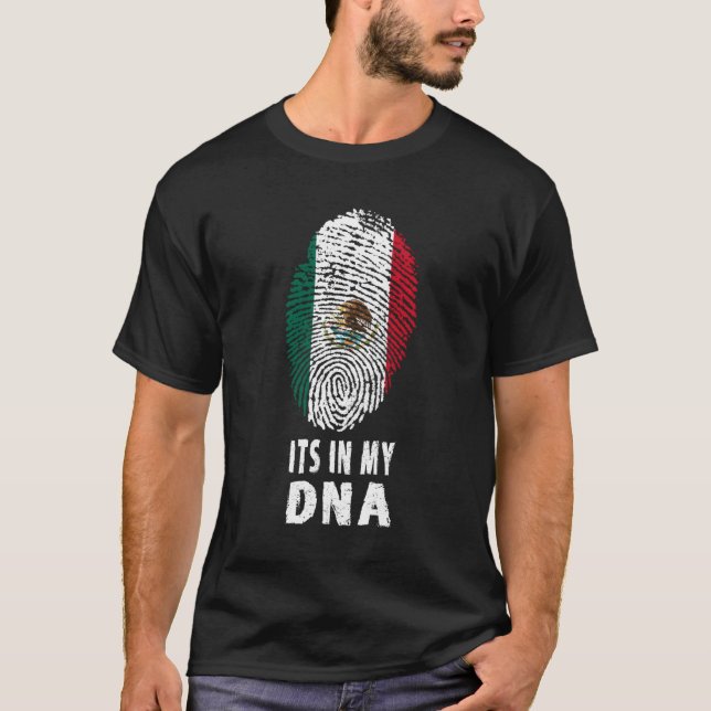 Dess i min Dna Mexiko Mexikanska Flagga T Shirt (Framsida)