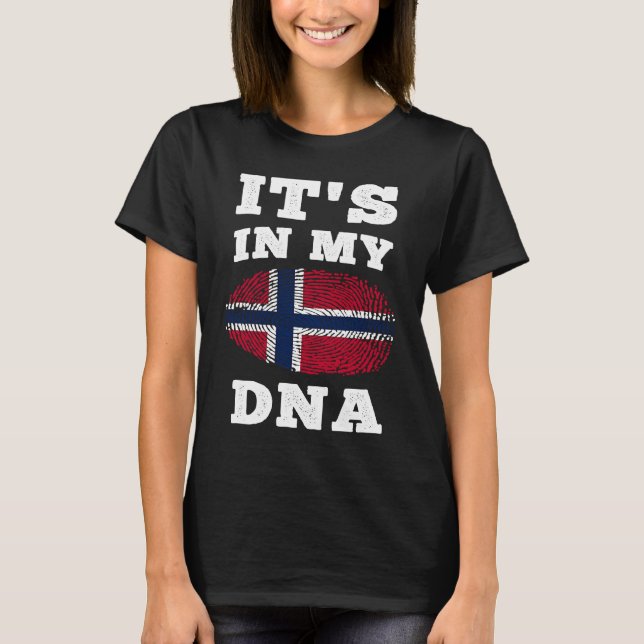 Dess i min DNA-Norge Flagga norska T Shirt (Framsida)
