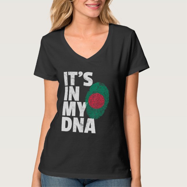 Dess i mitt DNA Bangladesh-Pride National Count T Shirt (Framsida)