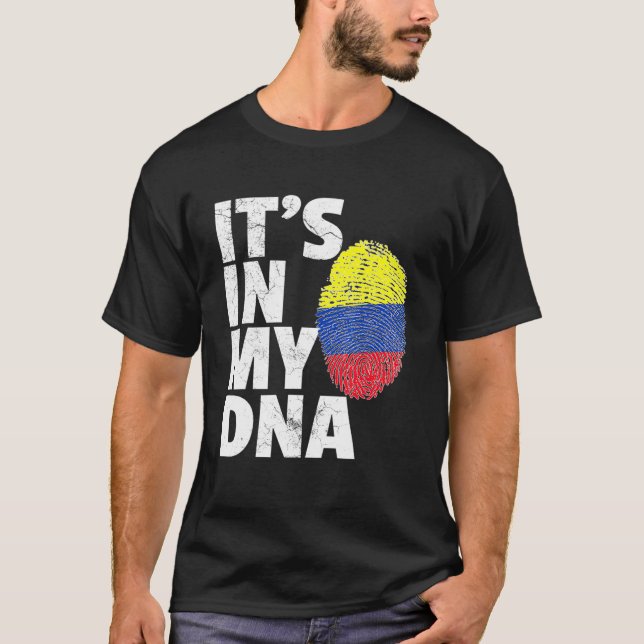 Dess i mitt Dna Colombia-Pride Land T Shirt (Framsida)