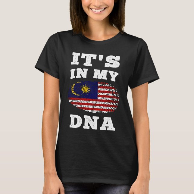 Dess i mitt DNA Malaysia-Flagga T Shirt (Framsida)
