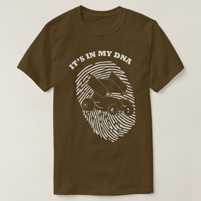 Dess i mitt DNA Sprint Car Tävla Tävling Fingerpri T Shirt (Design framsida)