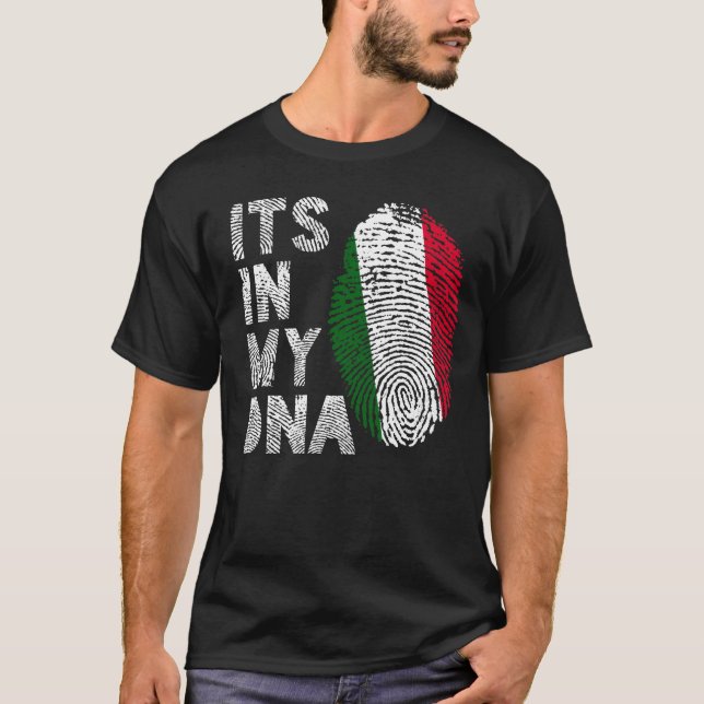 Dess in min roliga italienska flagga för DNA T Shirt (Framsida)