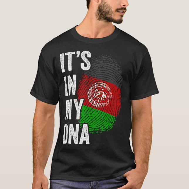 DESS IN MY DNA Afghanistan Flagga Afghan Roots Pri T Shirt (Framsida)