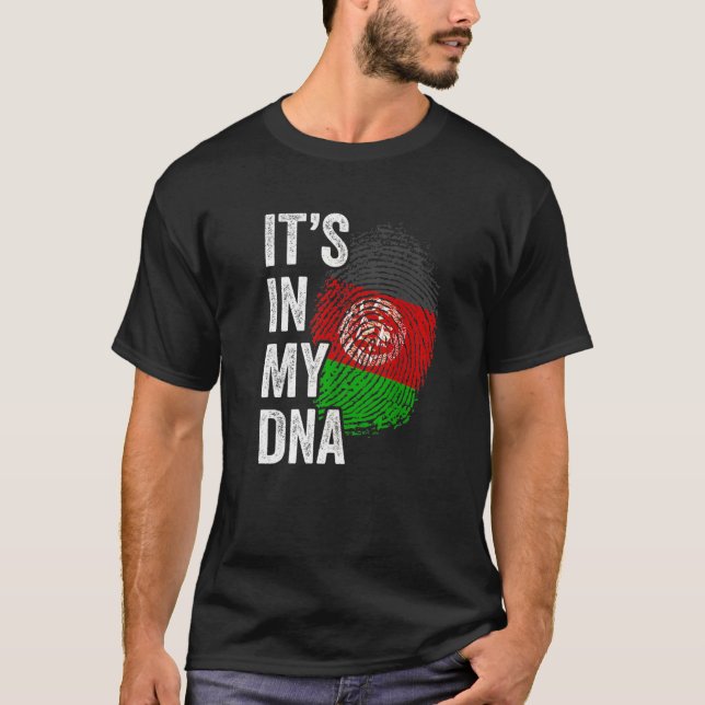 DESS IN MY DNA Afghanistan Flagga Afghan Roots Pri T Shirt (Framsida)