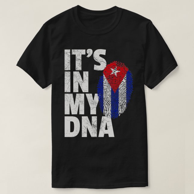 DESS IN MY DNA Cuban Flagga Pride National Roots T Shirt (Design framsida)